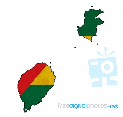 Sao Tome And Principe Map On  Flag Drawing ,grunge And Retro Fla… Stock Image