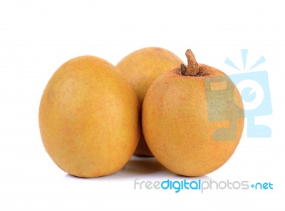 Sapodilla Isolated On The White Background Stock Photo