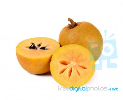 Sapodilla Isolated On The White Background Stock Photo