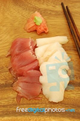 Sashimi Meal With Tuna And Bass Stock Photo