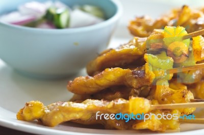 Satay Pork Stock Photo