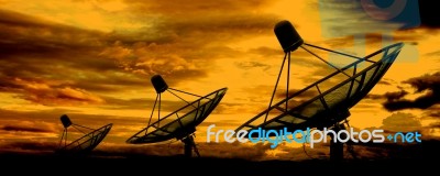 Satellite Dish Antennas Stock Photo