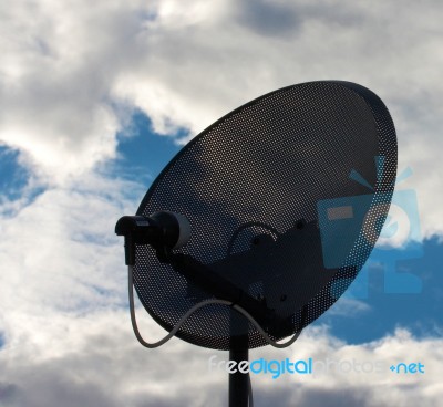 Satellite Dish For Communications Stock Photo