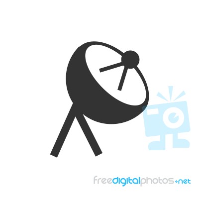 Satellite Dish Icon  Illustration On White Backgroun Stock Image