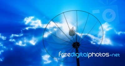 Satellite Dish Under Sky Stock Photo