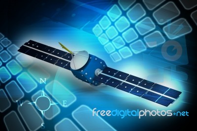 Satellite In Color Background Stock Image