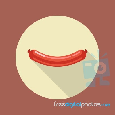 Sausage Flat Icon Stock Image