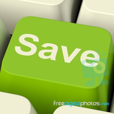 Save Computer Key Stock Image