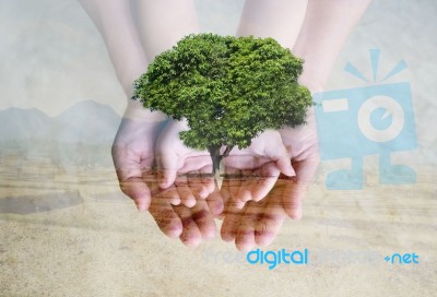 Save Green Environment Stock Photo