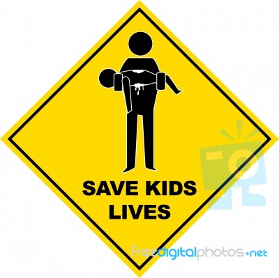 Save Kids Lives Sign -  Illustration Stock Image