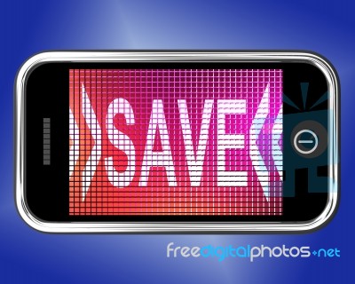 Save Message On Mobile Screen Stock Image