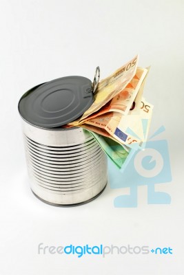 Save Money In Tin Stock Photo