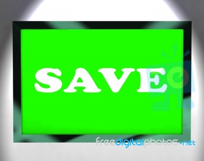 Save Screen Shows Promotion Sale Discount Or Clearance Stock Image