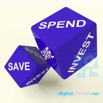 Save Spend Invest Dice Stock Image