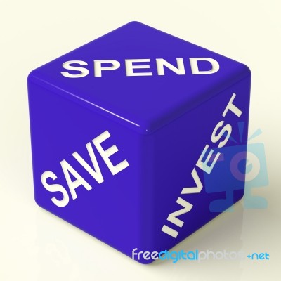 Save Spend Invest Dice Stock Image