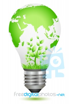 Save The Planet Bulb Stock Image