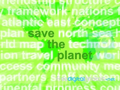 Save The Planet Words Stock Image