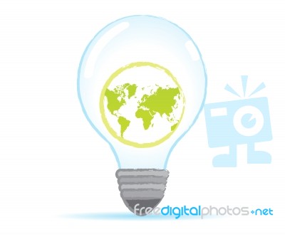 Save World Bulb Stock Image