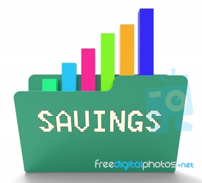 Savings File Represents Organization Files And Monetary 3d Rende… Stock Image