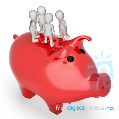 Savings Save Indicates Piggy Bank And Finance 3d Rendering Stock Image