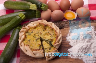 Savory Pie With Zucchini Stock Photo