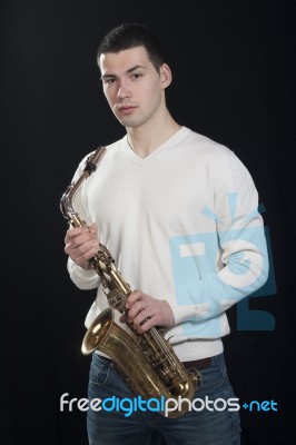 Saxophone Player Stock Photo