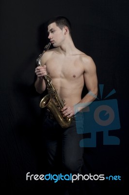 Saxophone Player Stock Photo