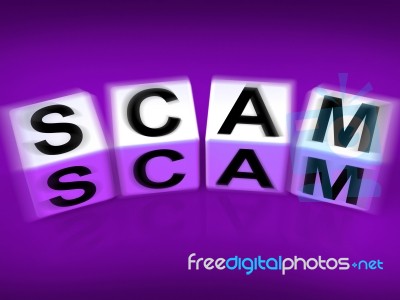 Scam Displays Fraud Scheme To Rip-off Or Deceive Stock Image