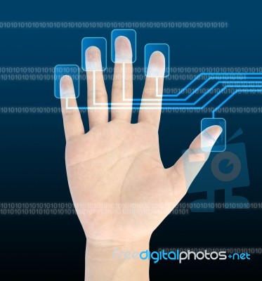 Scanning Of Finger Stock Photo