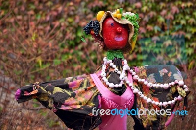 Scarecrow In A Garden Stock Photo