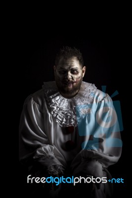 Scary Evil Clown Stock Photo