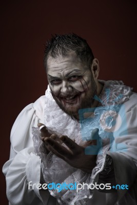 Scary Evil Clown Stock Photo