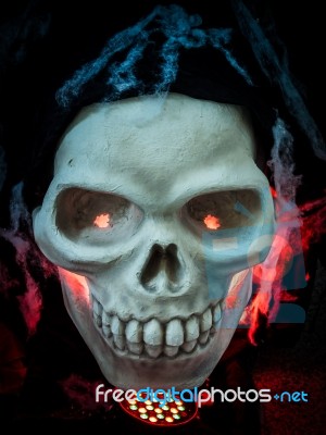 Scary Halloween Skull Bones Stock Photo