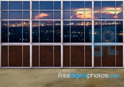 Scene From Window View Of Heavy Industry Estate With Beautiful D… Stock Photo