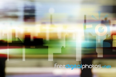 Scene Of Cityscape With Speed Motion Stock Image