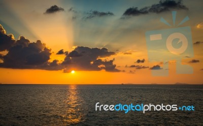 Scenery Of The Sea During Sunset Stock Photo