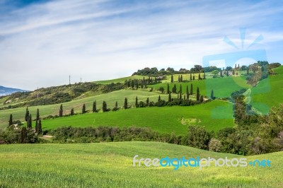 Scenery Val D'orcia Tuscany Stock Photo