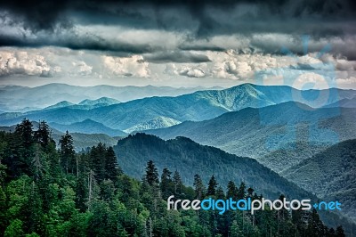 Scenes Along Appalachian Trail In Great Smoky Mountains Stock Photo