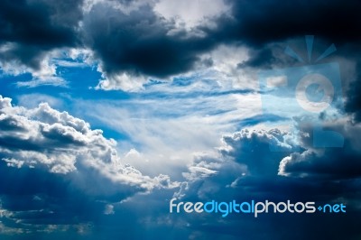 Scenic Cumulus Clouds Stock Photo