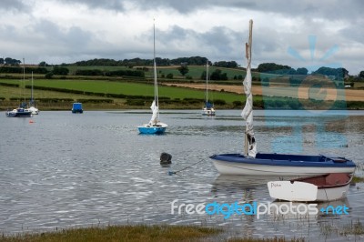 Scenic View Estuary River Aln At Alnmouth Stock Photo