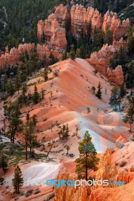 Scenic View Into Bryce Canyon Southern Utah Stock Photo