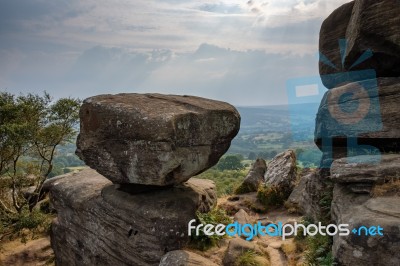 Scenic View Of Brimham Rocks In Yorkshire Dales National Park Stock Photo