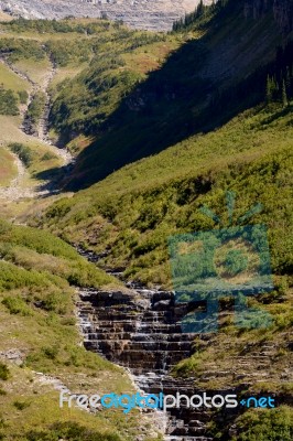 Scenic View Of Glacier National Park Stock Photo