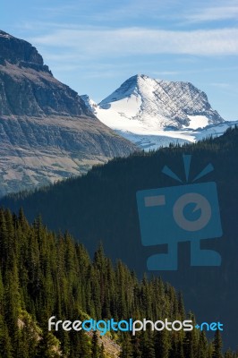 Scenic View Of Glacier National Park Stock Photo