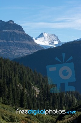 Scenic View Of Glacier National Park Stock Photo