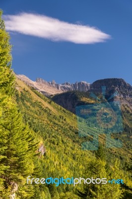 Scenic View Of Glacier National Park Stock Photo