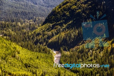 Scenic View Of Glacier National Park Stock Photo