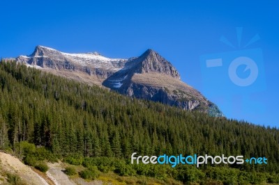 Scenic View Of Glacier National Park Stock Photo