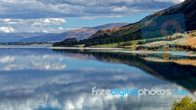 Scenic View Of Lake Hawea Stock Photo