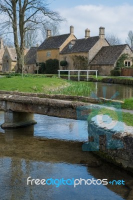 Scenic View Of Lower Slaughter Village In The Cotswolds Stock Photo